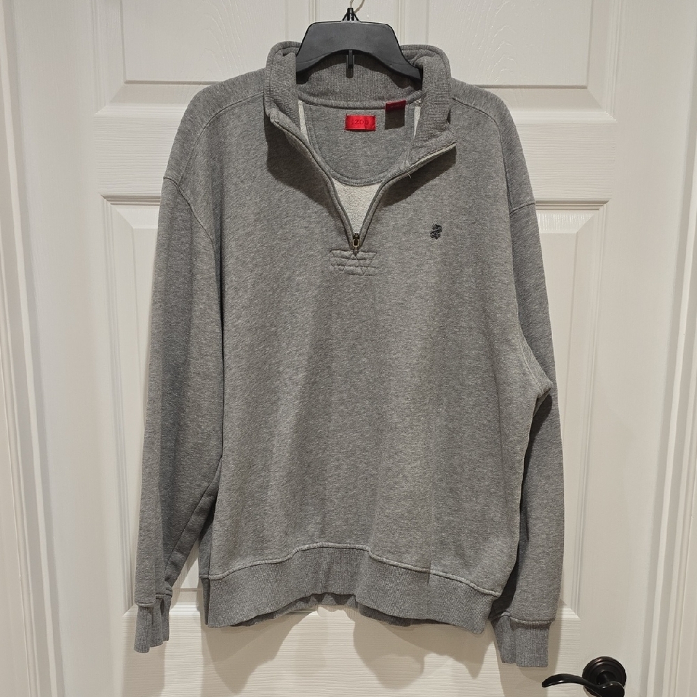 Izod Men's Gray Zip-Up Sweater
